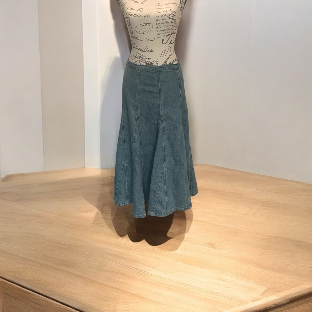 Vintage CATO GIRLS  DENIM PLEATED MIDI SKIRT Sz 14